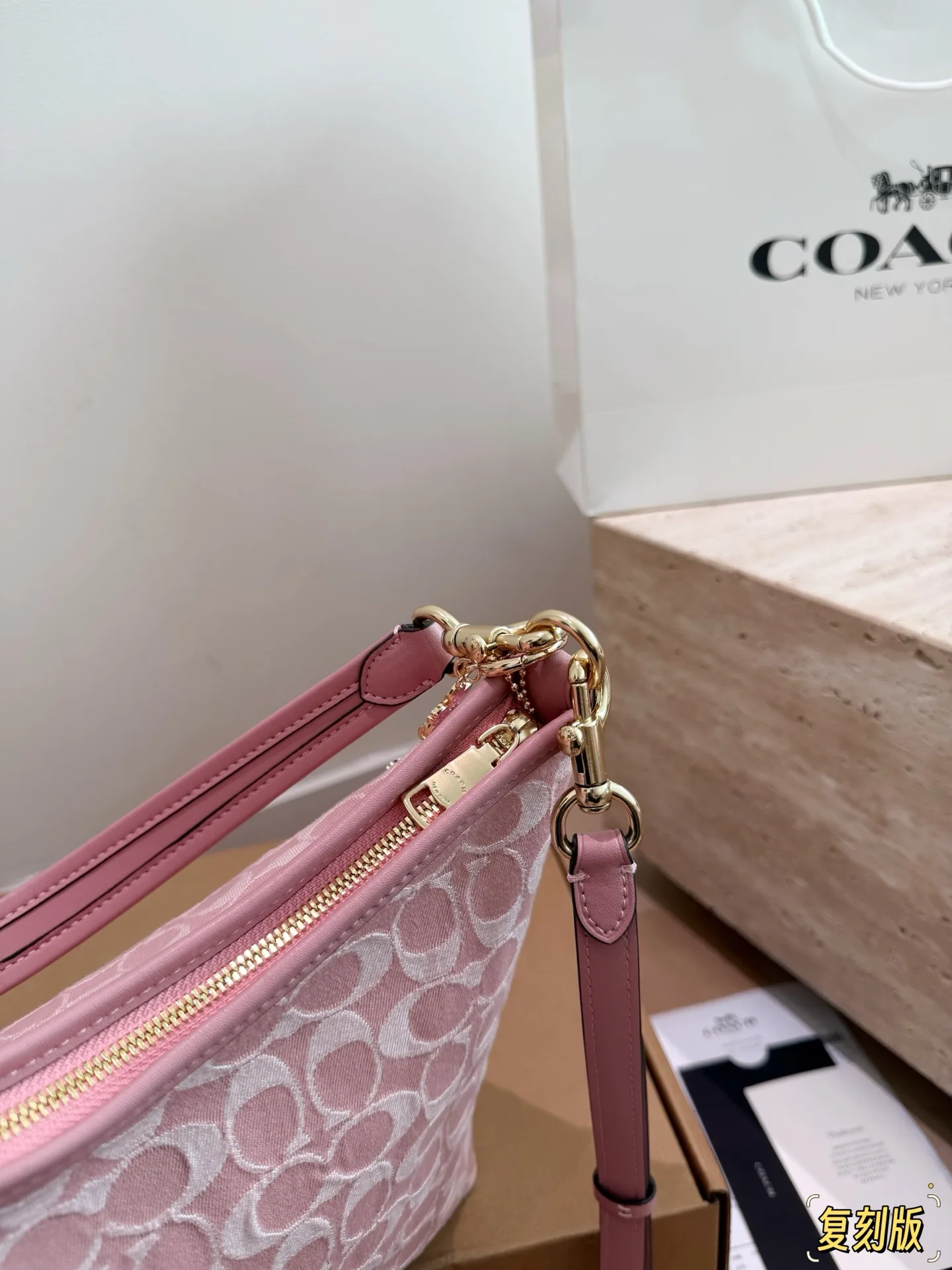 Coach Monogram Canvas Shoulder Bag with Charm D32018366 — view 7