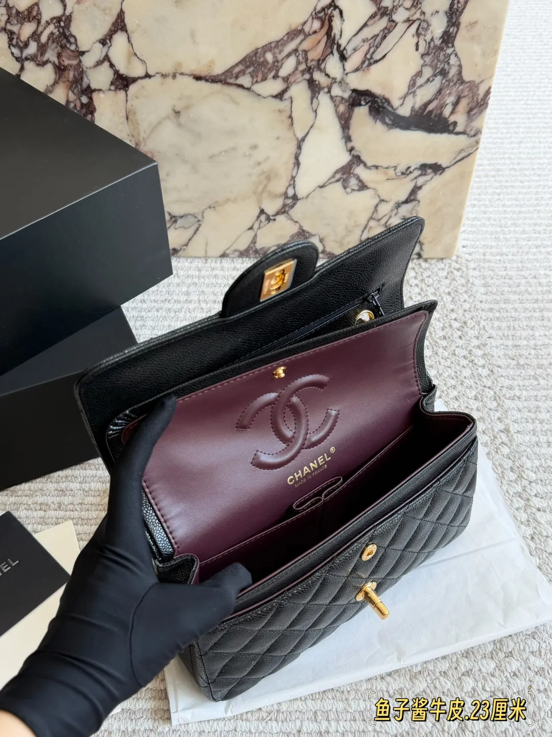 Classic Flap Bag in Caviar Leather D32017927 — view 9