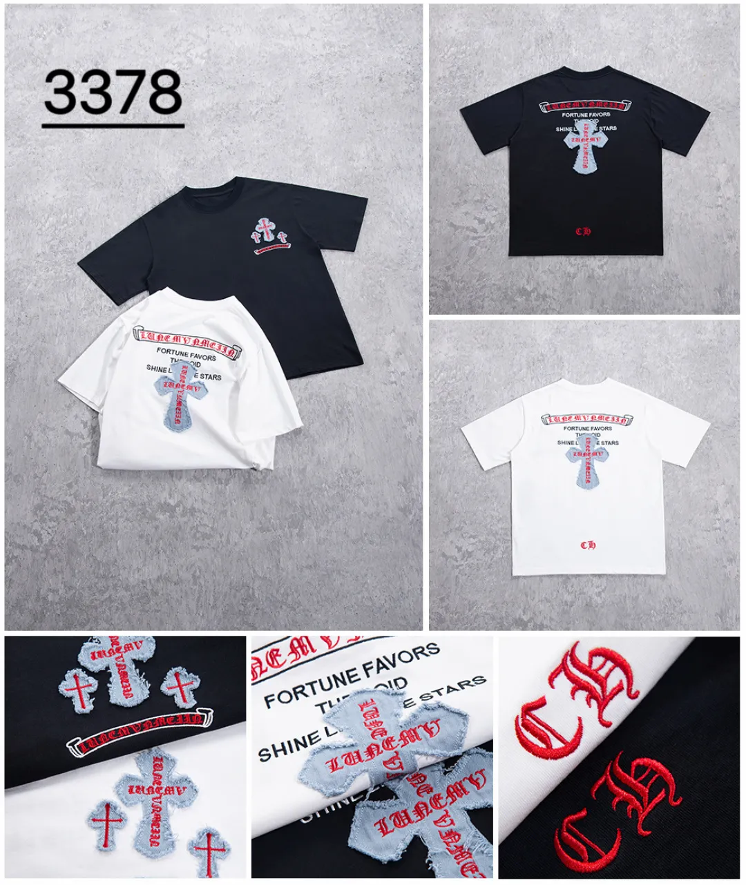 Embroidered Cross Logo Heavyweight Cotton T-Shirt D12523682