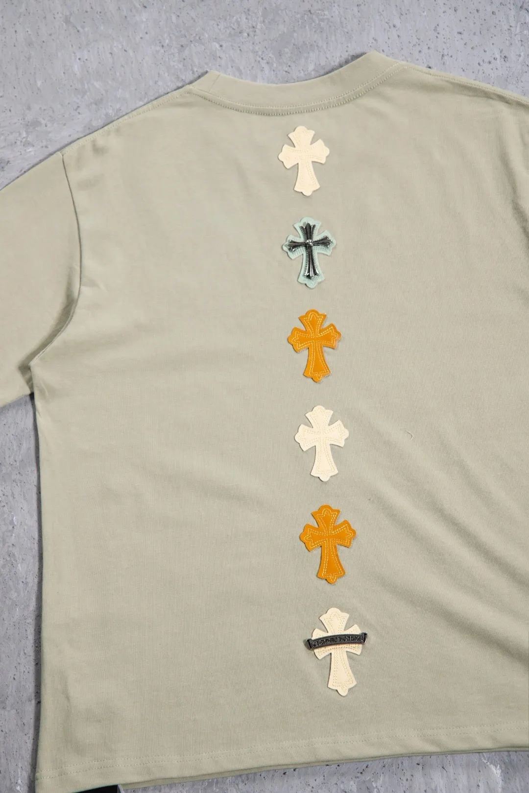 Leather Patch Heavyweight Cotton T-Shirt D12523681 — view 22