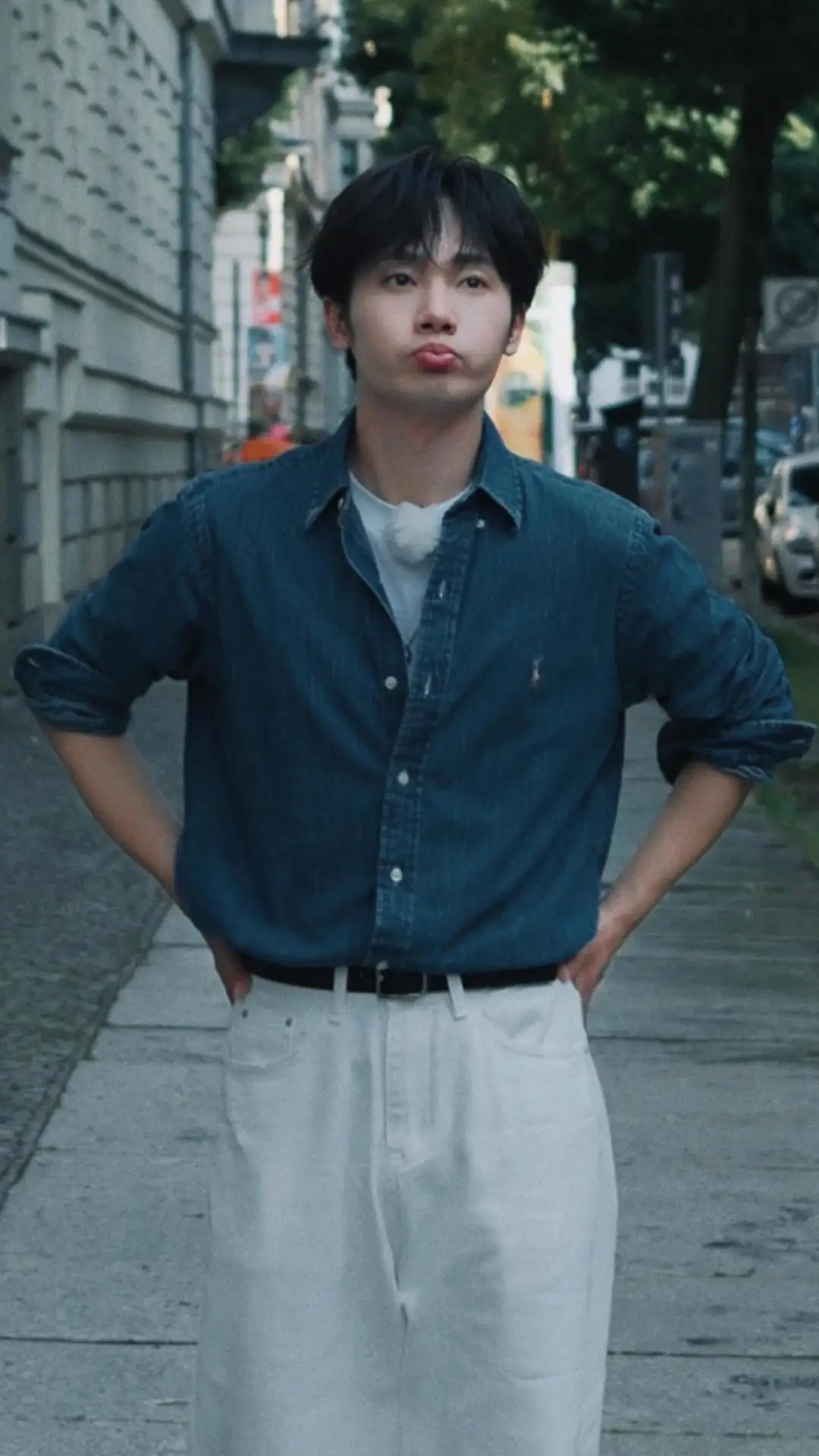 Embroidered Logo Washed Denim Shirt D17523701 — view 11