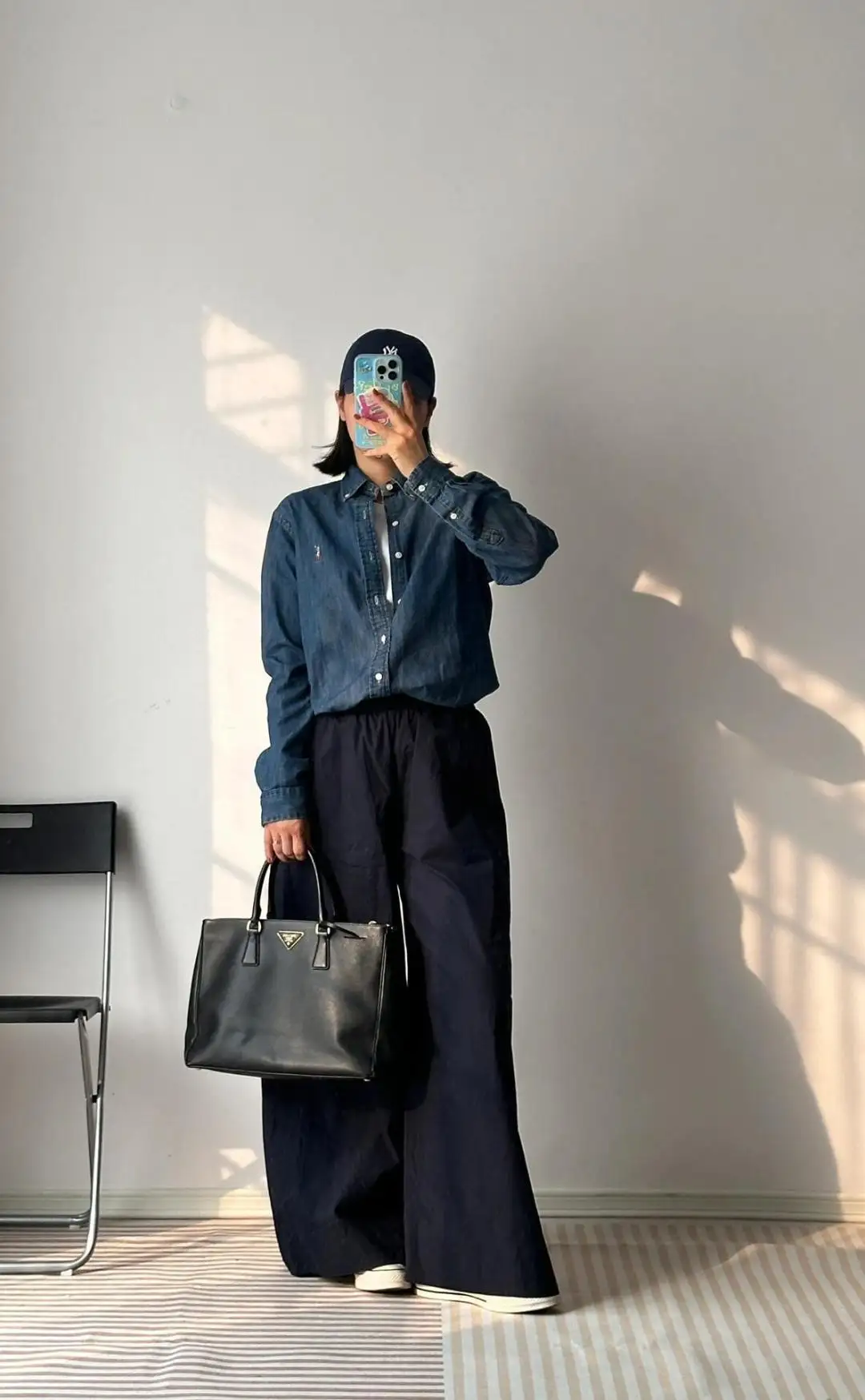 Embroidered Logo Washed Denim Shirt D17523701 — view 42