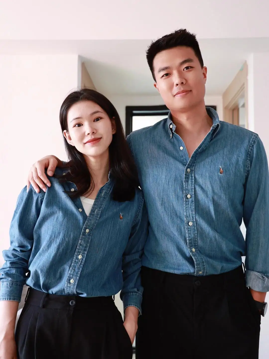 Embroidered Logo Washed Denim Shirt D17523701 — view 50