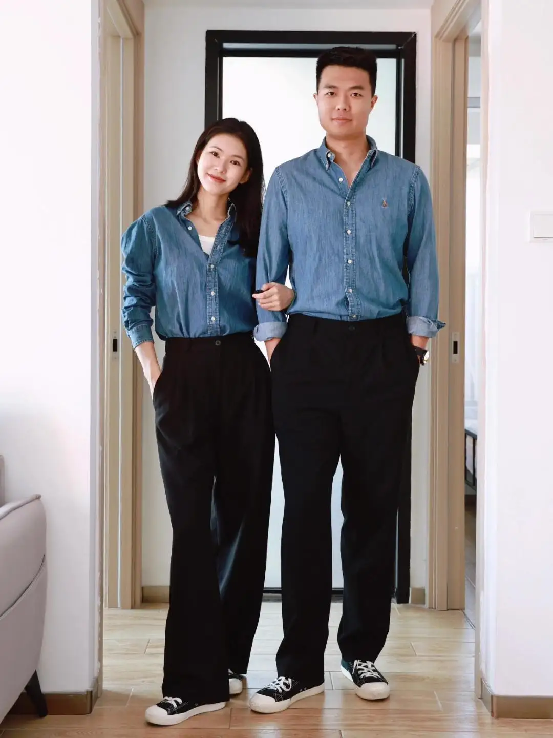 Embroidered Logo Washed Denim Shirt D17523701 — view 53