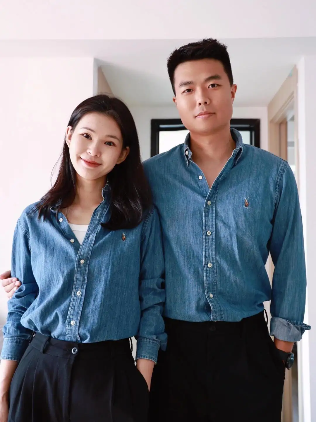 Embroidered Logo Washed Denim Shirt D17523701 — view 55