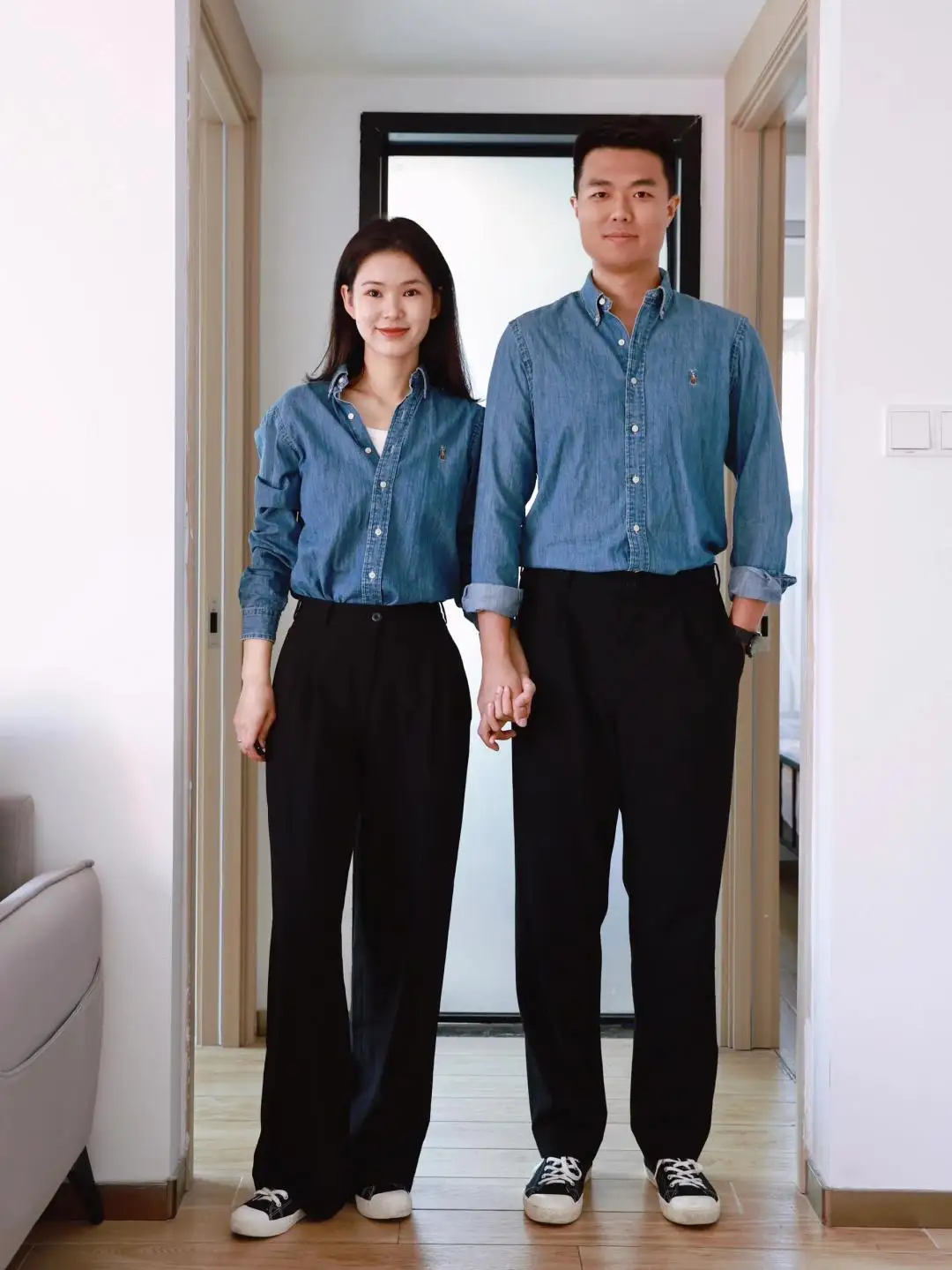 Embroidered Logo Washed Denim Shirt D17523701 — view 56