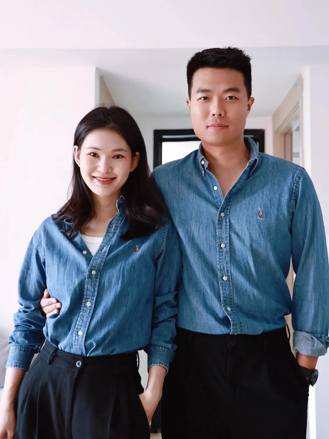 Embroidered Logo Washed Denim Shirt D17523701 — view 57
