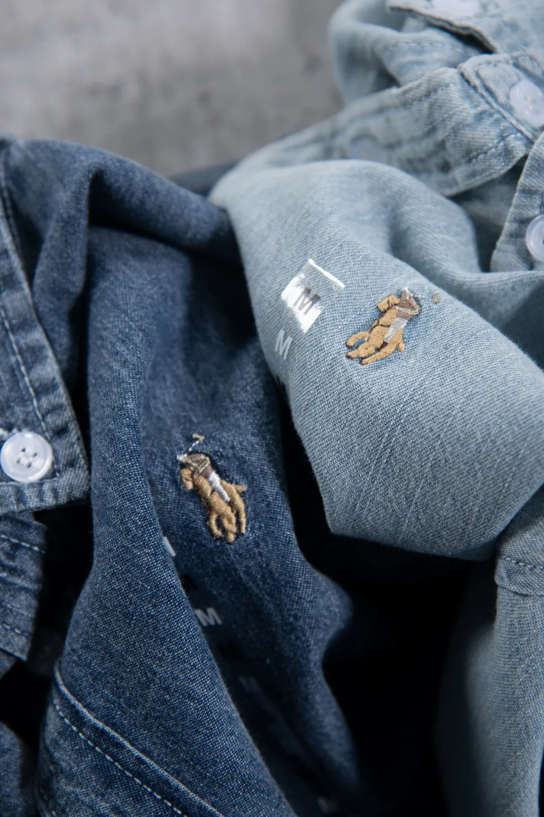 Embroidered Logo Washed Denim Shirt D17523701 — view 62
