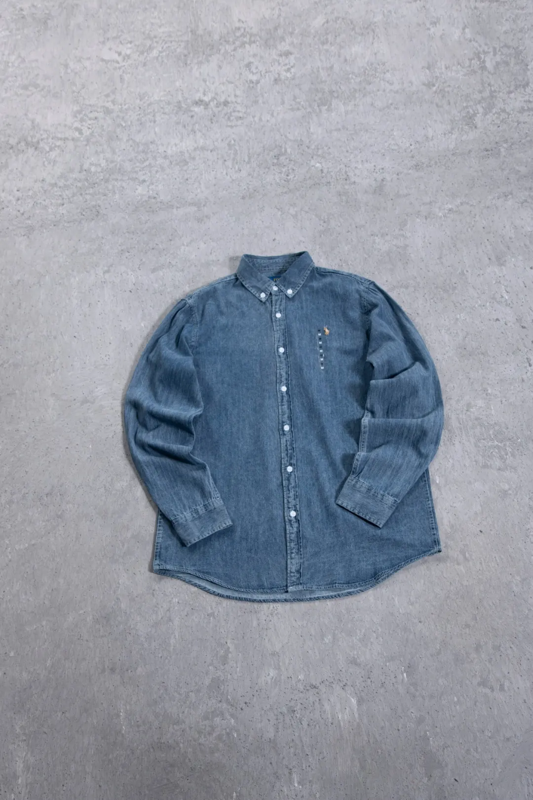 Embroidered Logo Washed Denim Shirt D17523701 — view 64