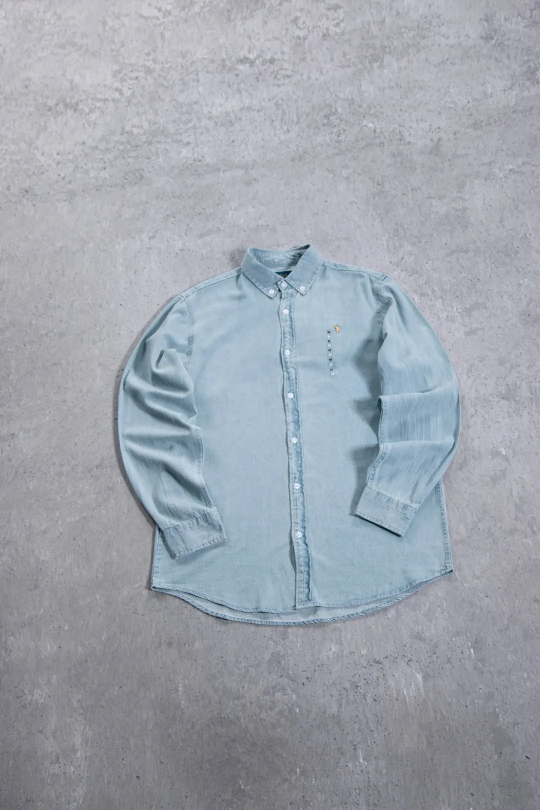 Embroidered Logo Washed Denim Shirt D17523701 — view 66