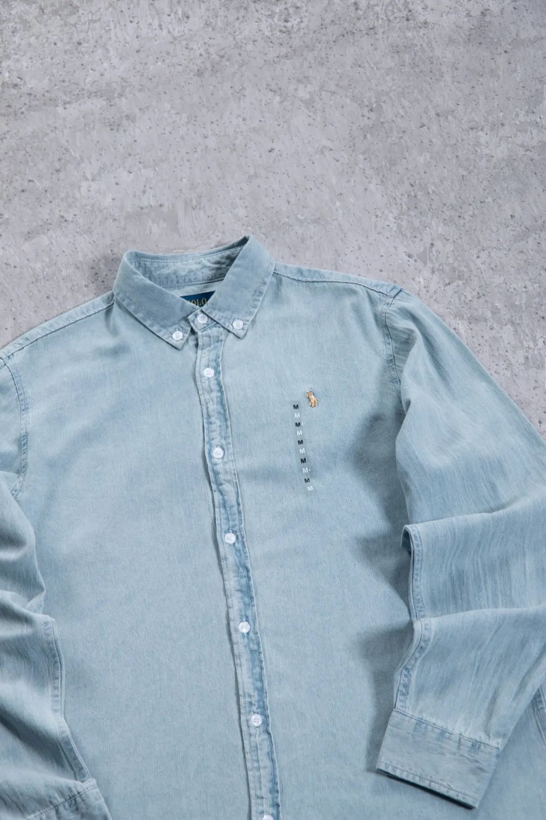 Embroidered Logo Washed Denim Shirt D17523701 — view 67