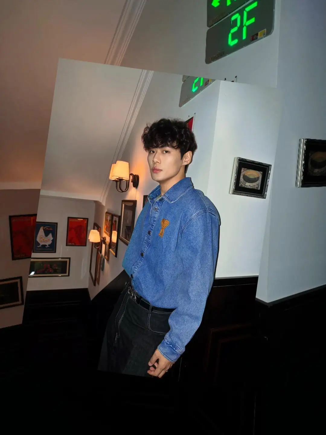 Ami de Coeur Embroidered Denim Shirt D19523700 — view 4