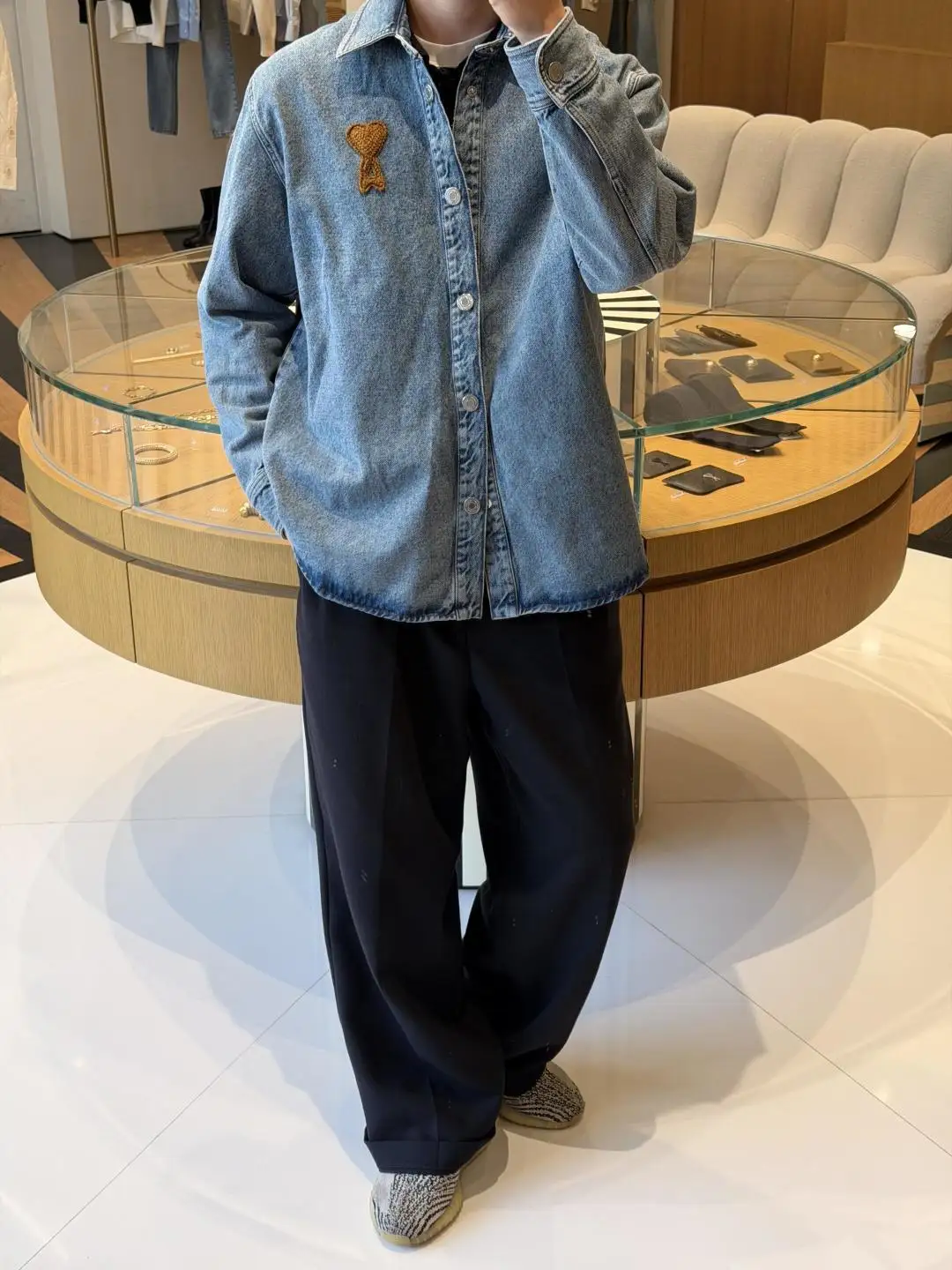 Ami de Coeur Embroidered Denim Shirt D19523700 — view 8