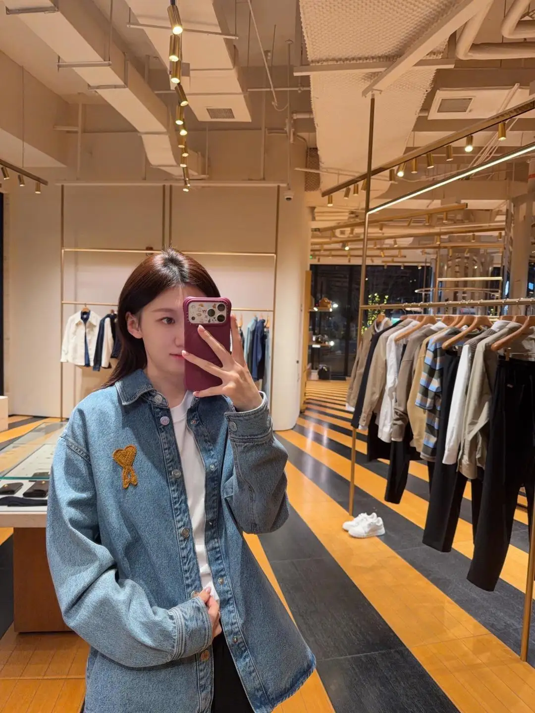 Ami de Coeur Embroidered Denim Shirt D19523700 — view 9