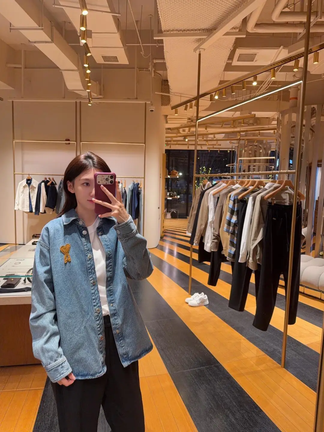Ami de Coeur Embroidered Denim Shirt D19523700 — view 17