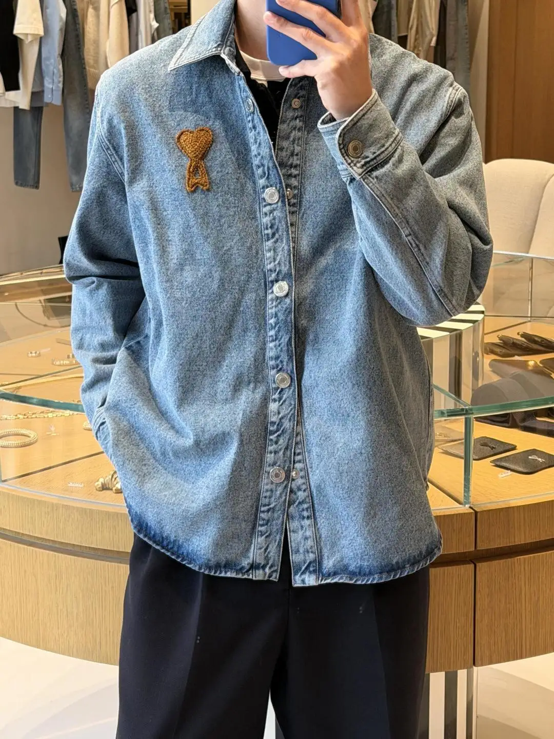 Ami de Coeur Embroidered Denim Shirt D19523700 — view 18