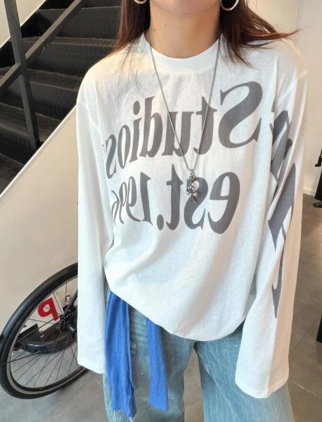 Logo-Print Cotton Long-Sleeve T-Shirt D13023704 — view 50