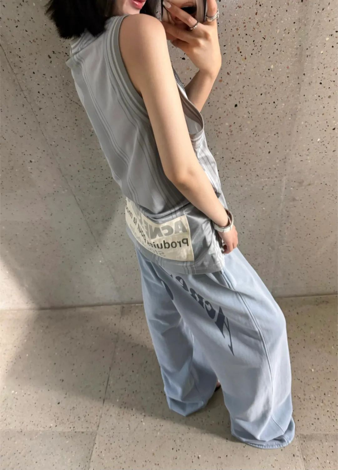 Logo Print Washed Cotton Sweatpants D18523692 — view 18