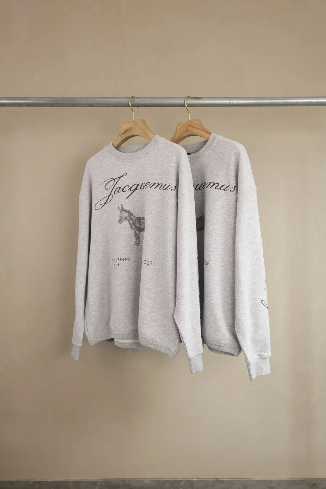 Donkey Sketch Print Crew-Neck Sweatshirt D15023709