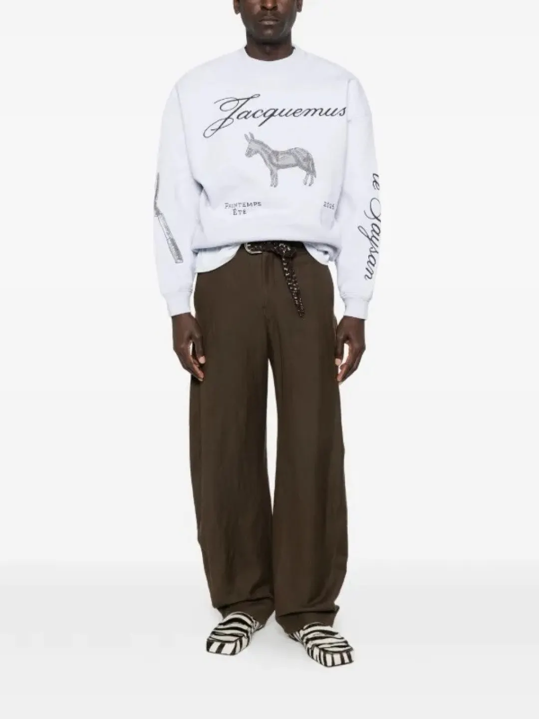 Donkey Sketch Print Crew-Neck Sweatshirt D15023709 — view 34