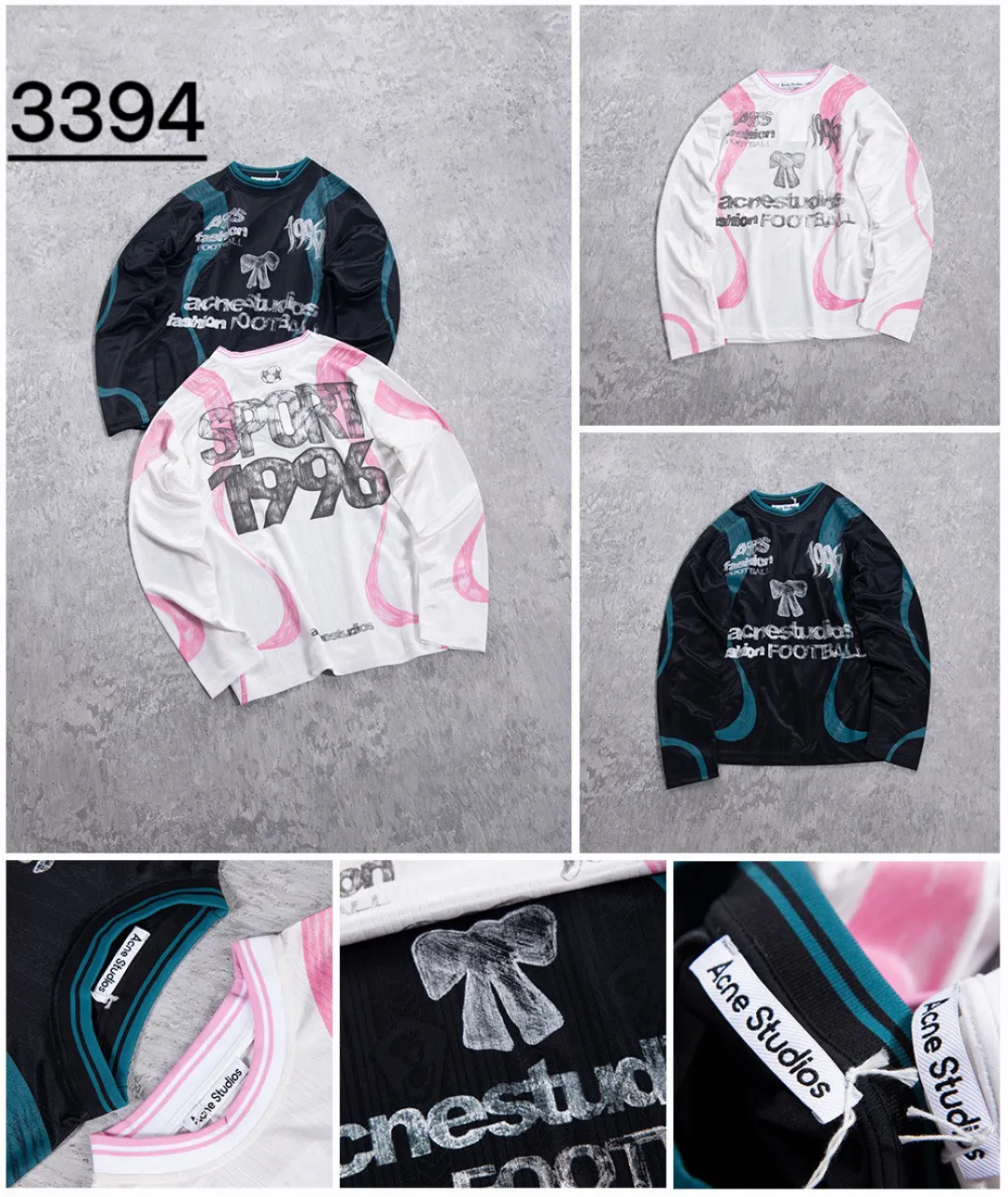 Bow Graphic Jacquard Football Jersey D15023707