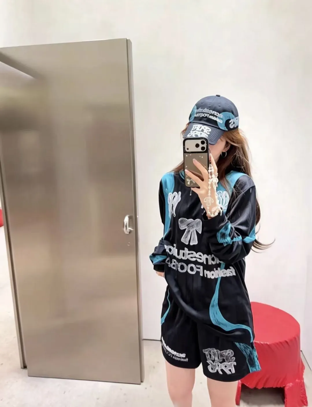 Bow Graphic Jacquard Football Jersey D15023707 — view 73