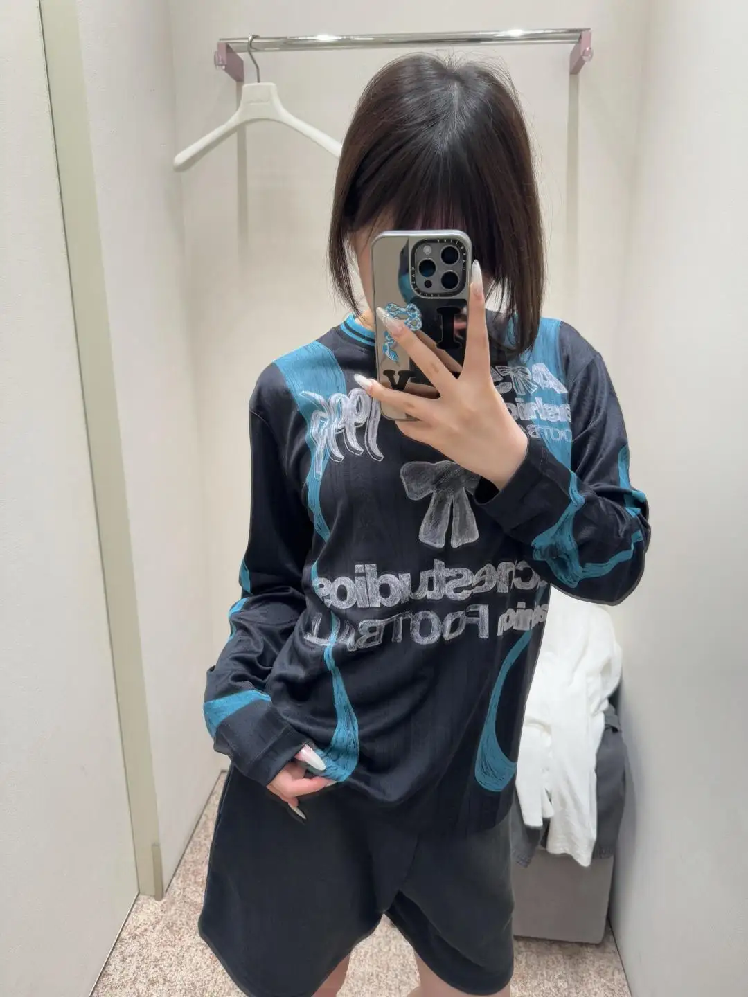 Bow Graphic Jacquard Football Jersey D15023707 — view 86
