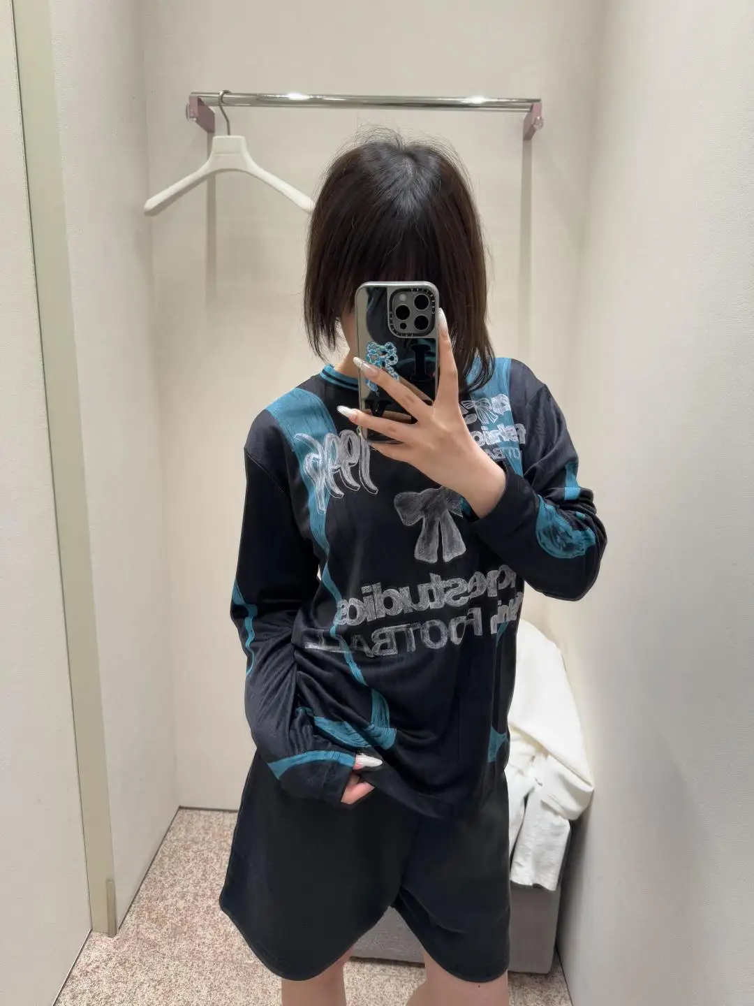 Bow Graphic Jacquard Football Jersey D15023707 — view 87