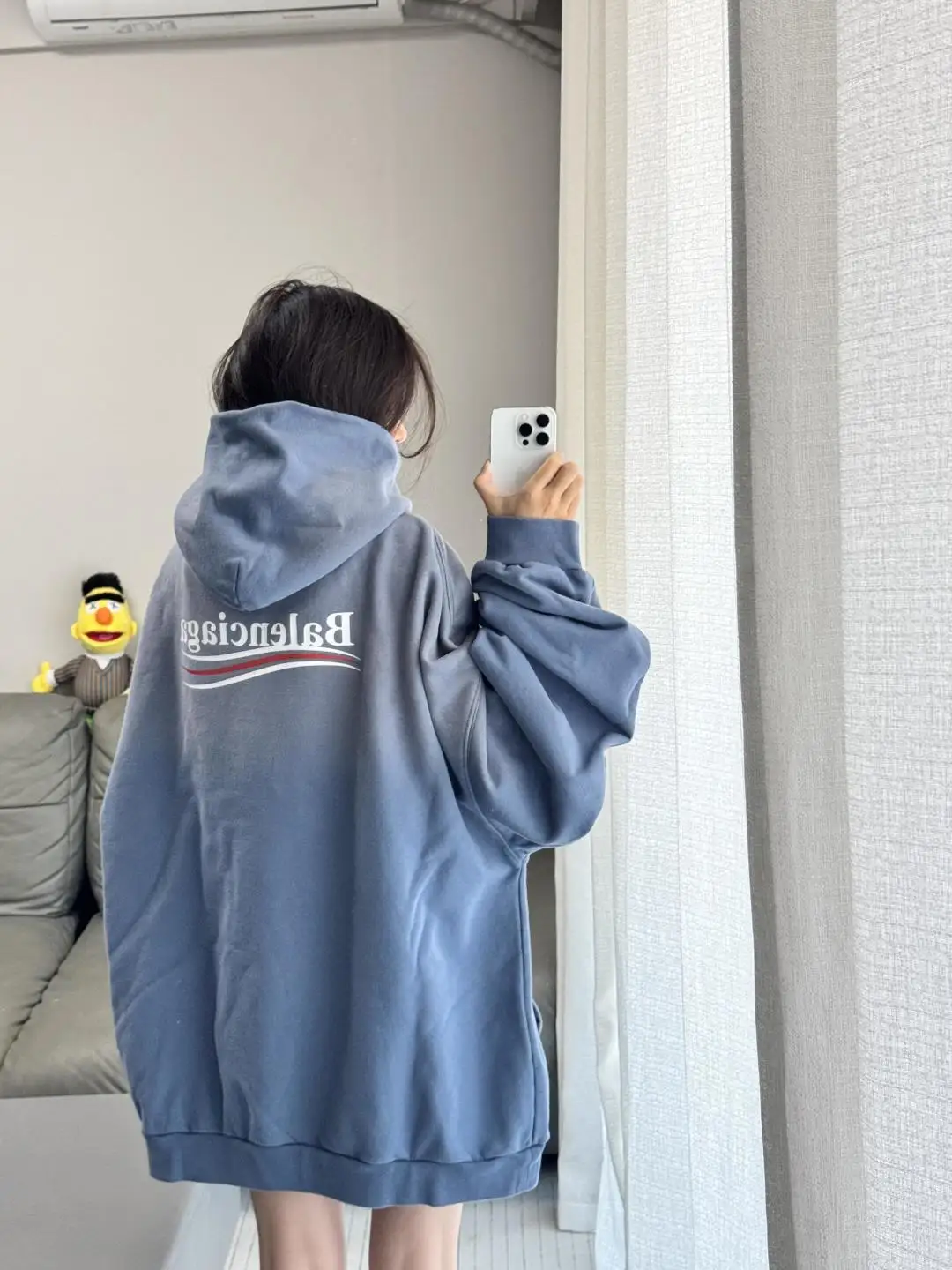 Logo-Print Washed Cotton Hoodie D19523702 — view 15