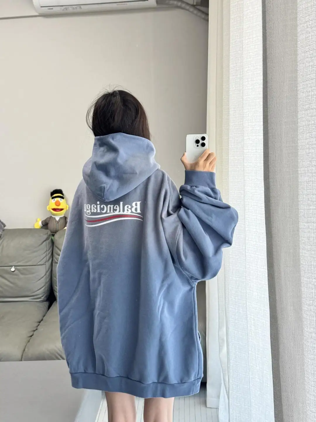 Logo-Print Washed Cotton Hoodie D19523702 — view 16