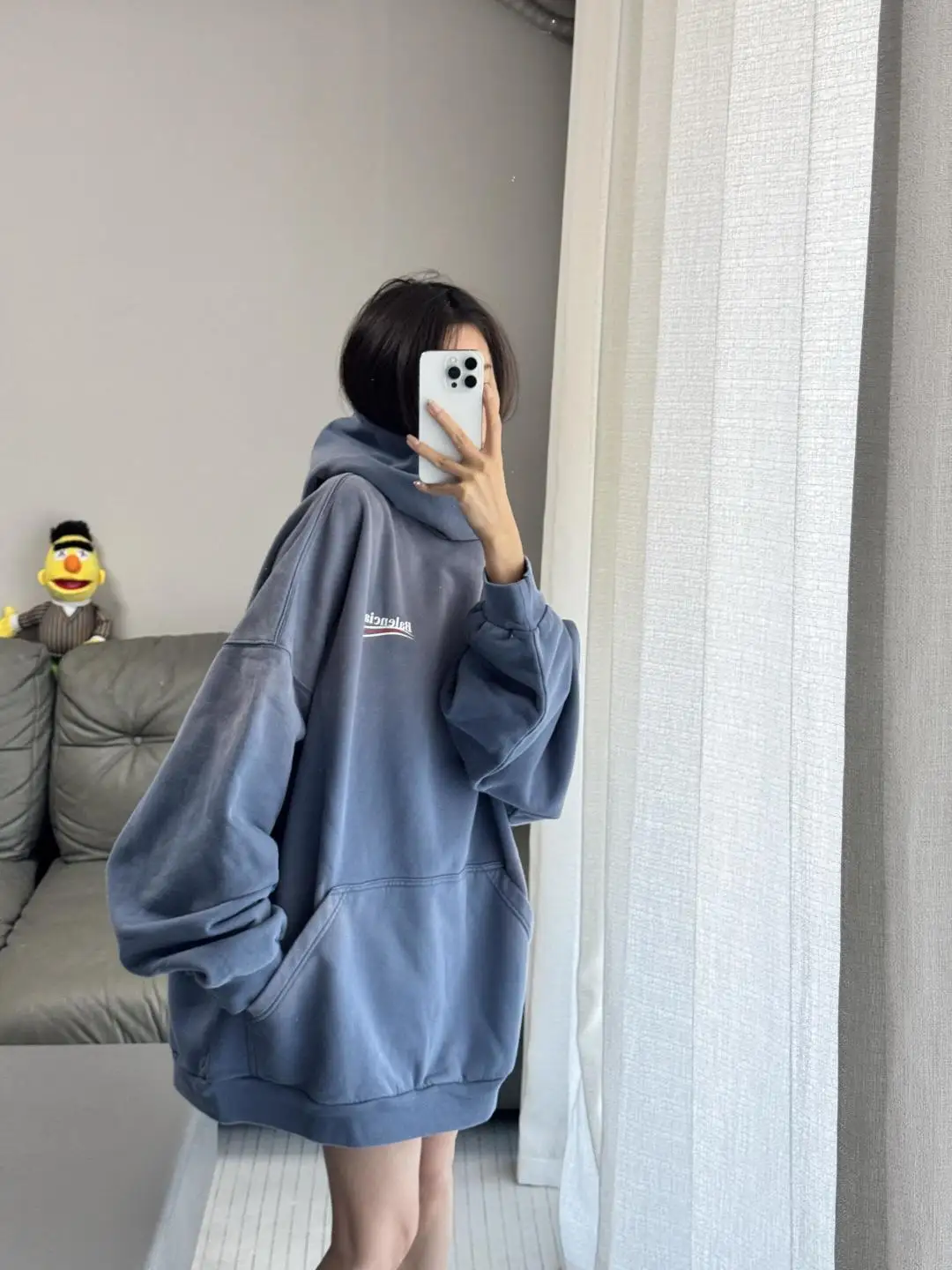 Logo-Print Washed Cotton Hoodie D19523702 — view 17