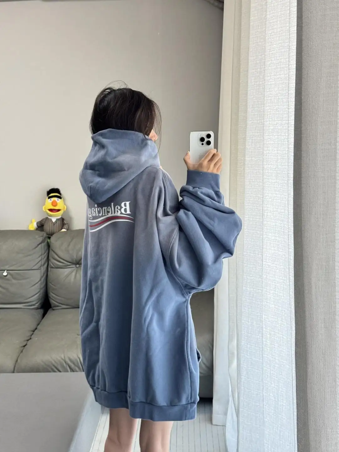 Logo-Print Washed Cotton Hoodie D19523702 — view 19