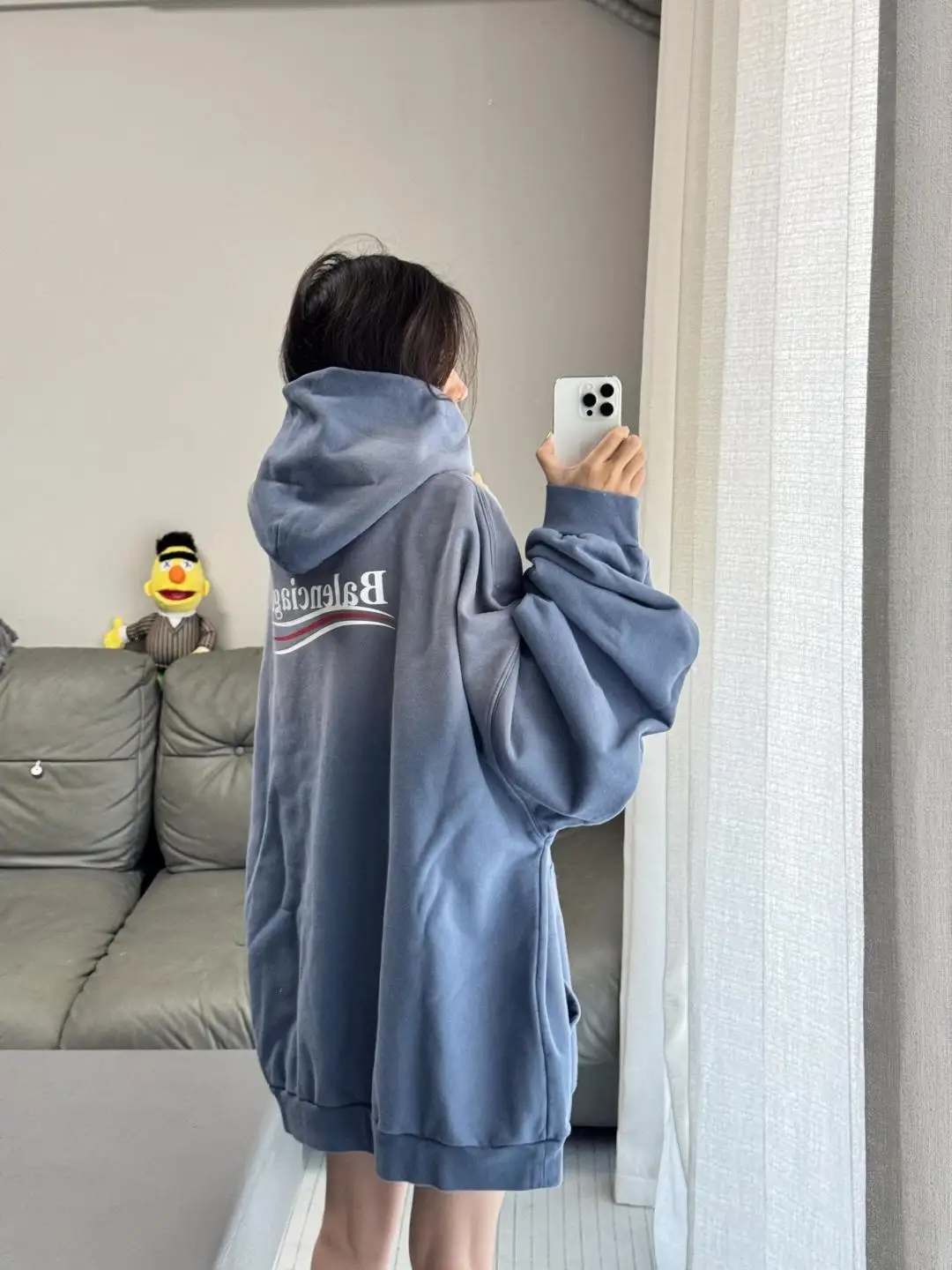 Logo-Print Washed Cotton Hoodie D19523702 — view 20