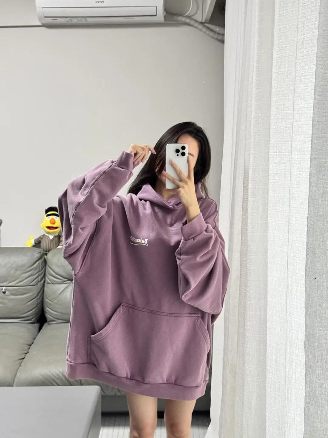 Logo-Print Washed Cotton Hoodie D19523702 — view 21