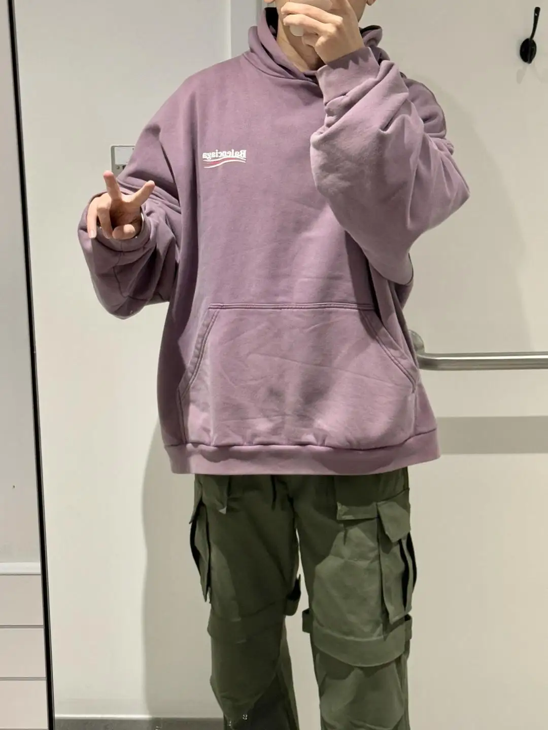 Logo-Print Washed Cotton Hoodie D19523702 — view 25