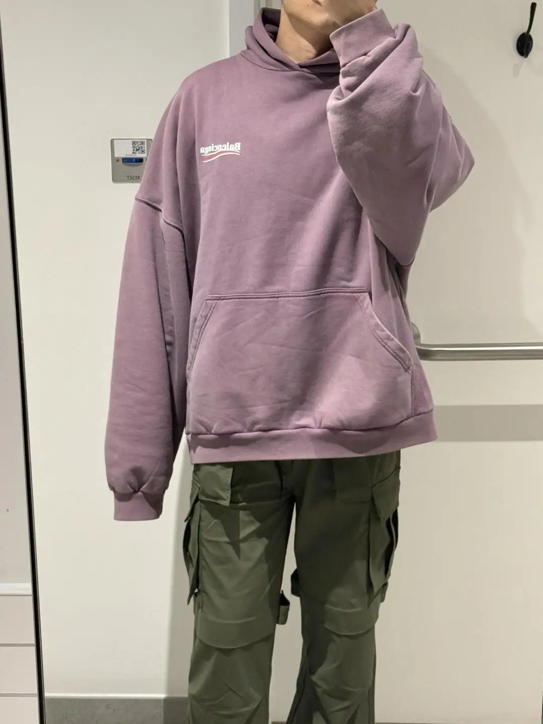 Logo-Print Washed Cotton Hoodie D19523702 — view 26