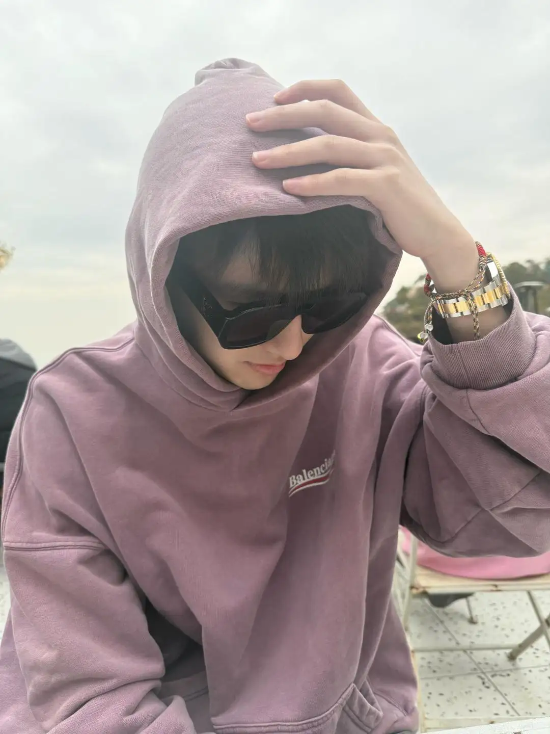 Logo-Print Washed Cotton Hoodie D19523702 — view 30