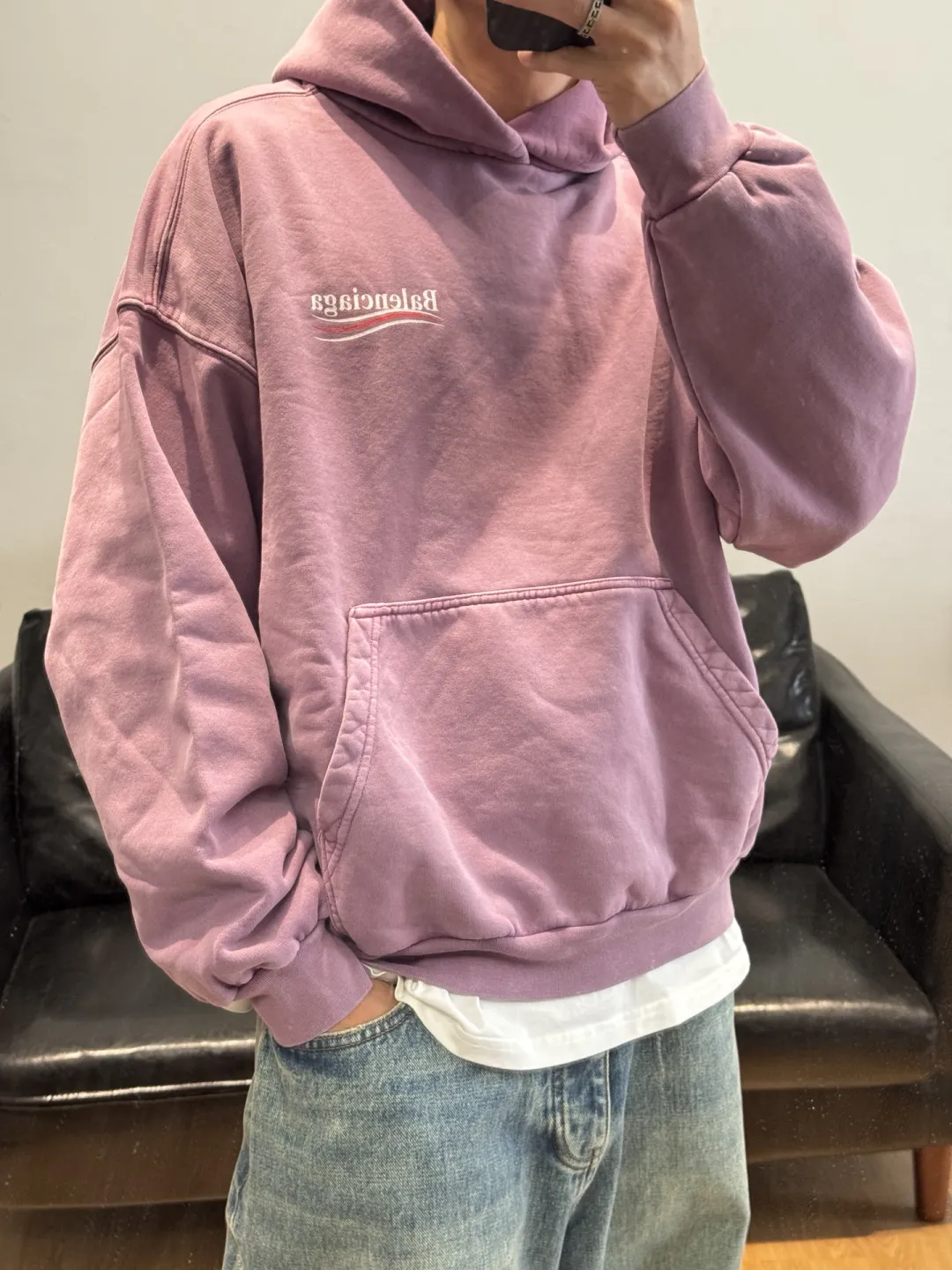 Logo-Print Washed Cotton Hoodie D19523702 — view 31