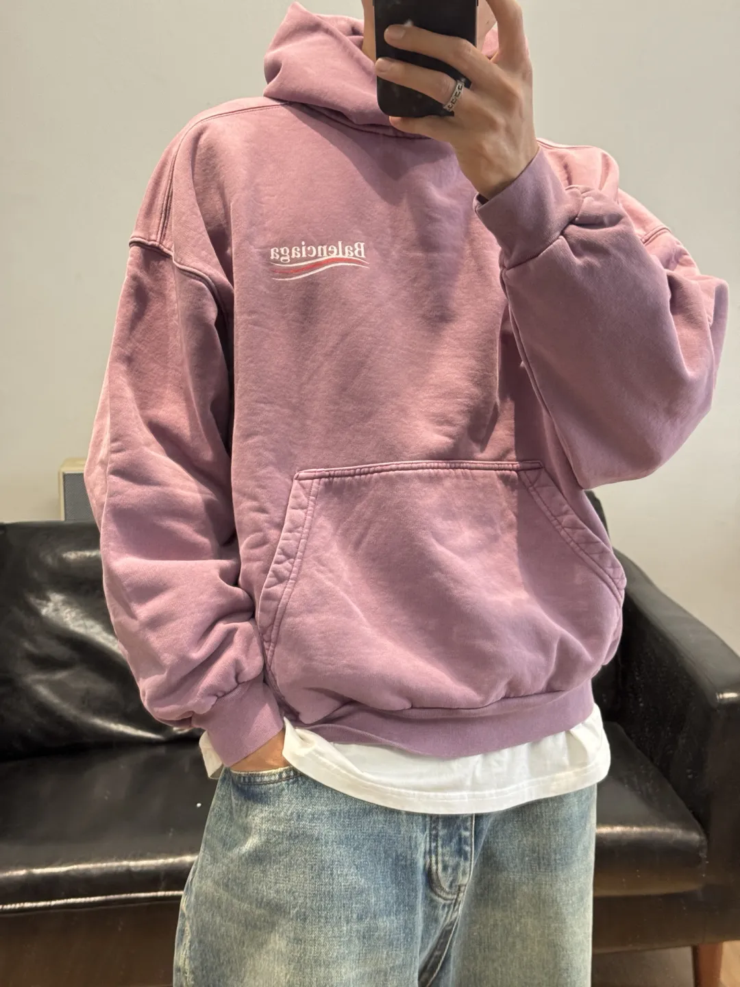 Logo-Print Washed Cotton Hoodie D19523702 — view 33
