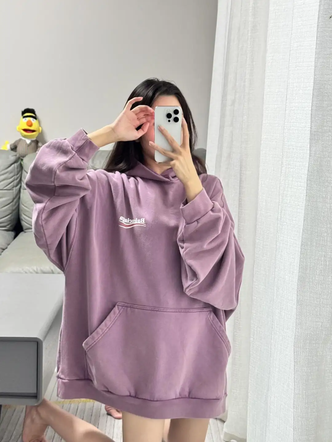 Logo-Print Washed Cotton Hoodie D19523702 — view 35
