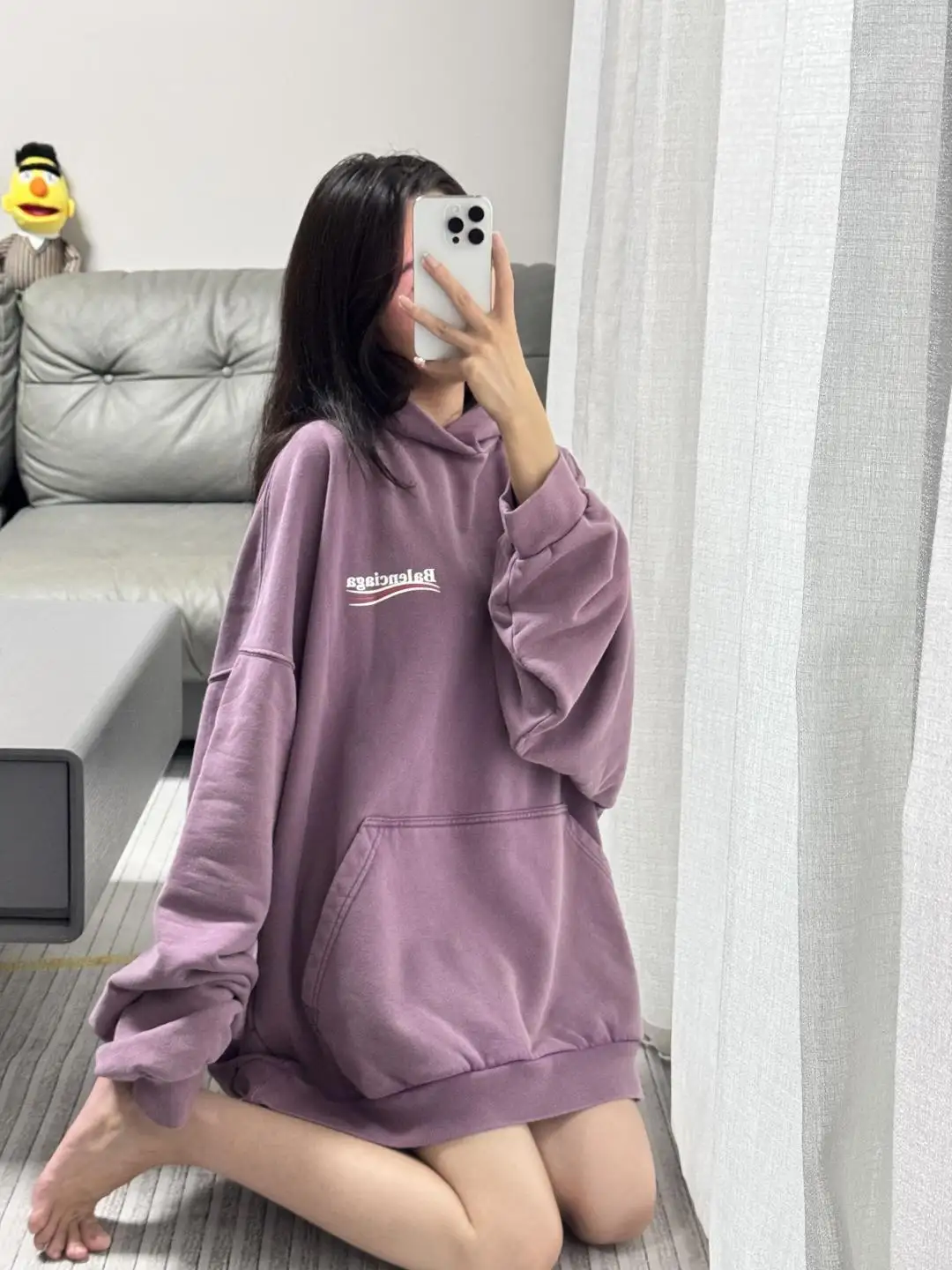 Logo-Print Washed Cotton Hoodie D19523702 — view 36