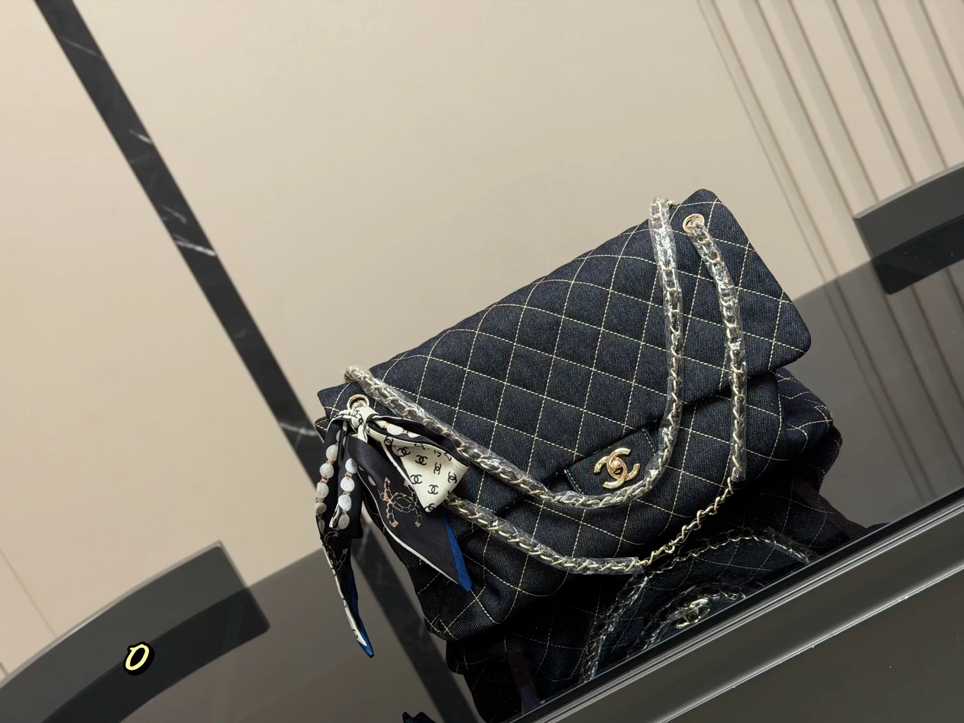 Chanel Quilted Denim Flap Bag D34517913 — view 5