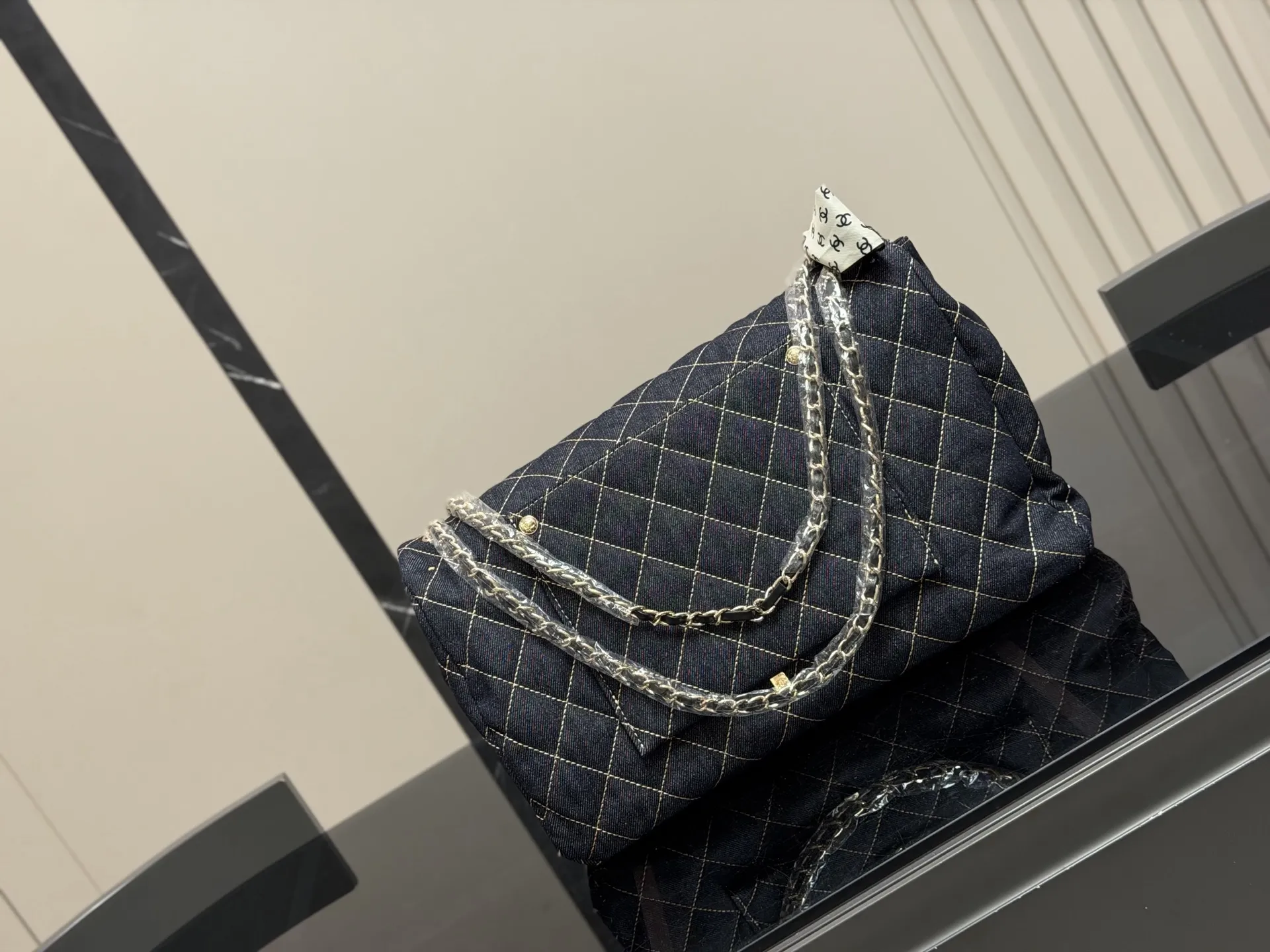 Chanel Quilted Denim Flap Bag D34517913 — view 7