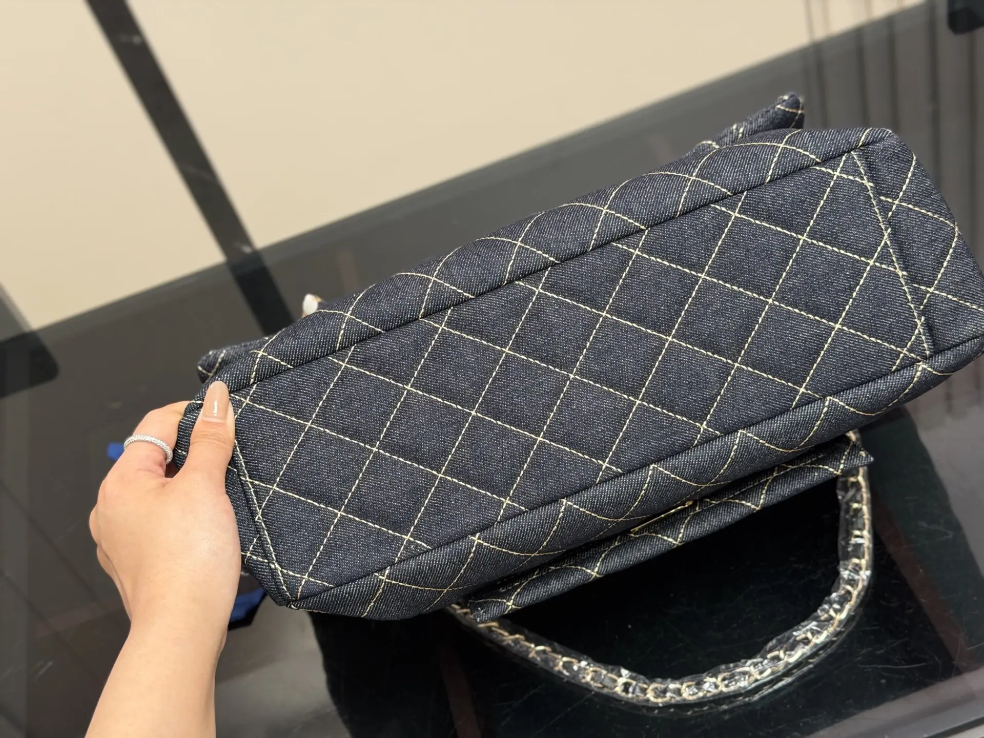 Chanel Quilted Denim Flap Bag D34517913 — view 8