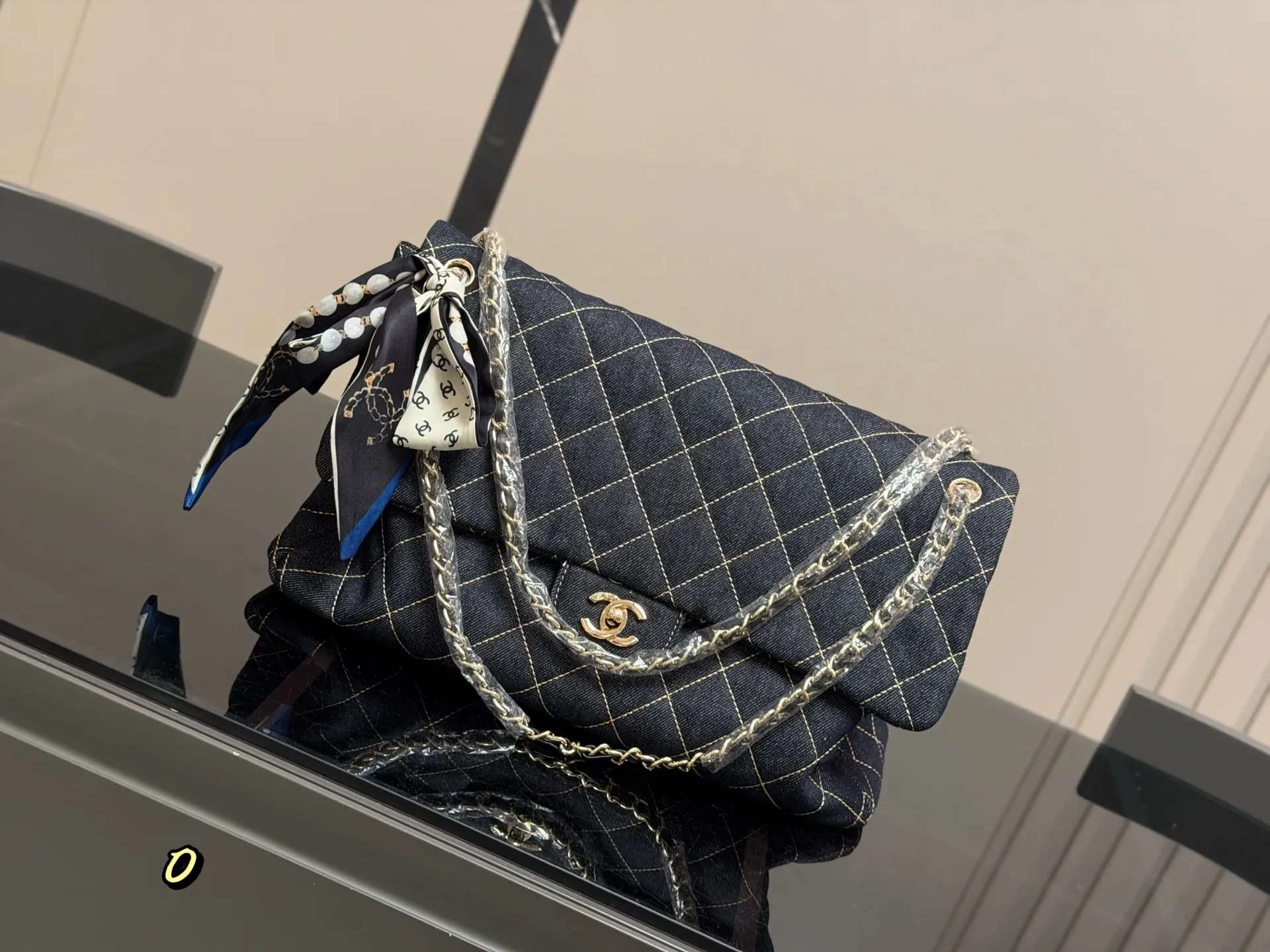 Chanel Quilted Denim Flap Bag D34517913 — view 9
