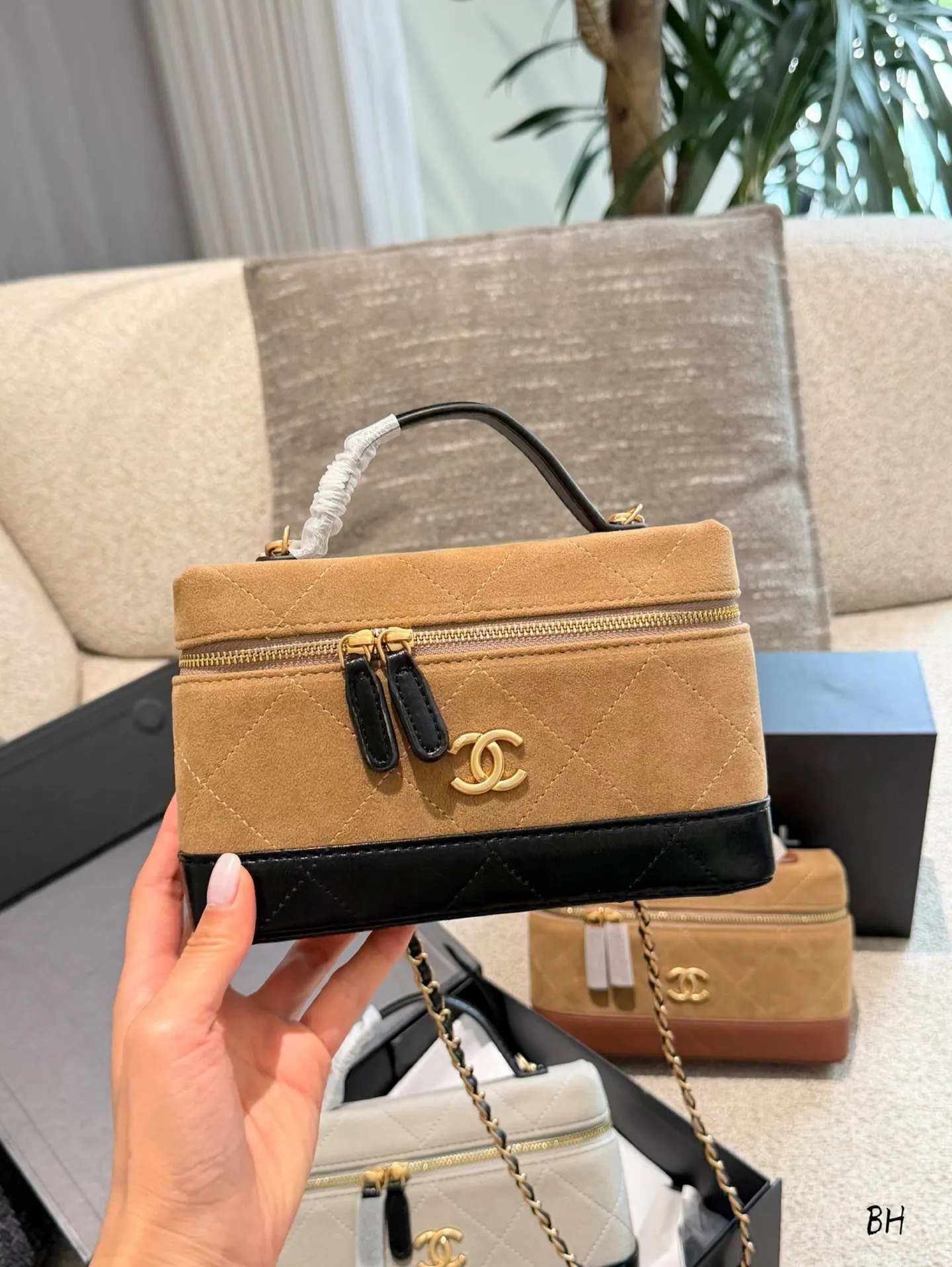Suede and Lambskin Vanity Case Bag D35518172 — view 4