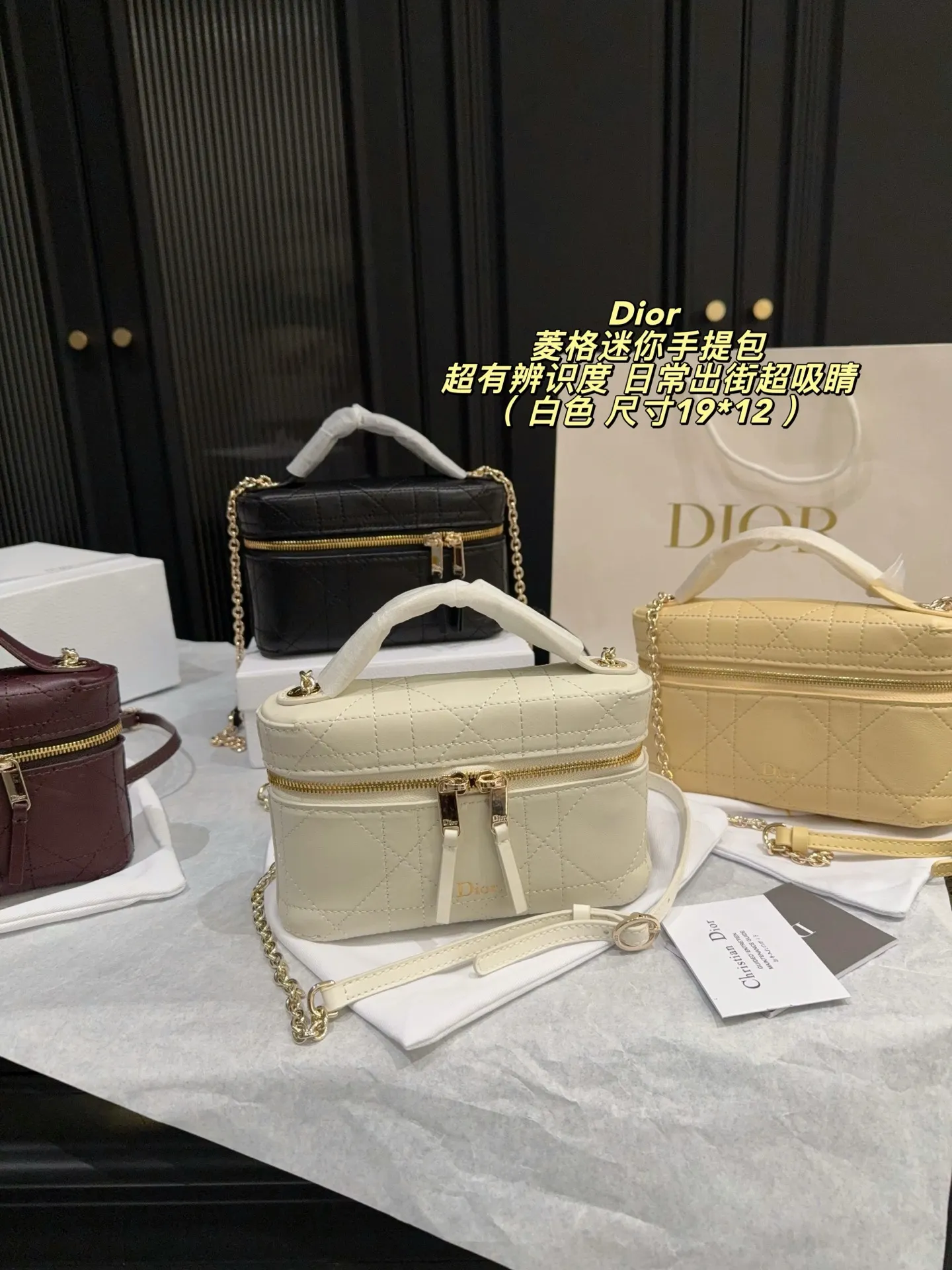 Dior Quilted Mini Top-Handle Bag D36518465