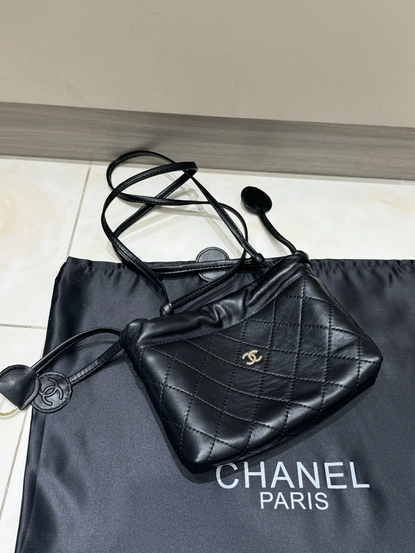 Chanel Drawstring Quilted Lambskin Bucket Bag D37018278 — view 2