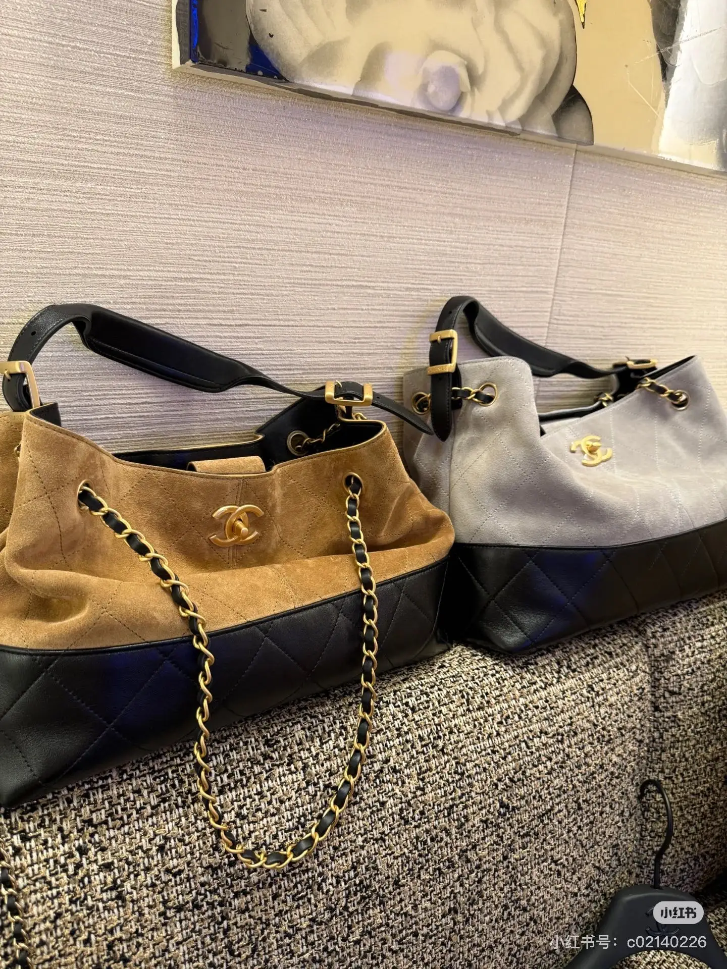Chanel 25A Suede Hobo Tote Bag D38018169