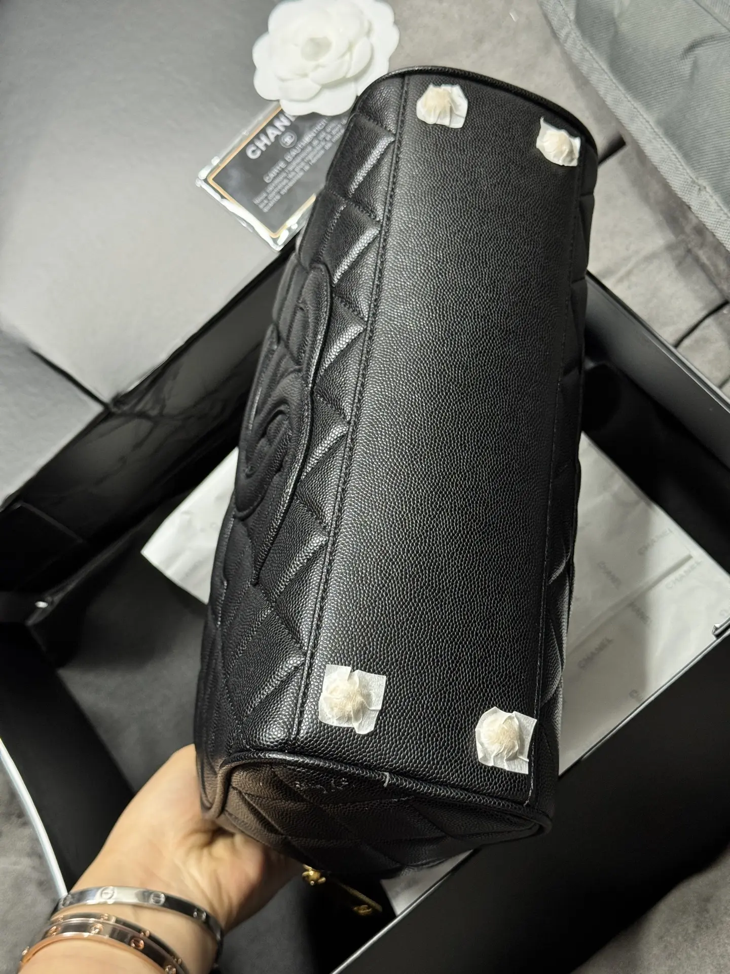 Chanel Quilted Caviar Leather Bowling Bag D41017868 — view 5